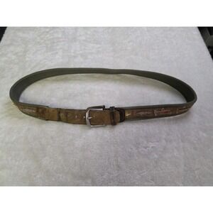 Bison Design Fly Fishing Belt USA Canvas Mens Size 34 trout  web leather Fish